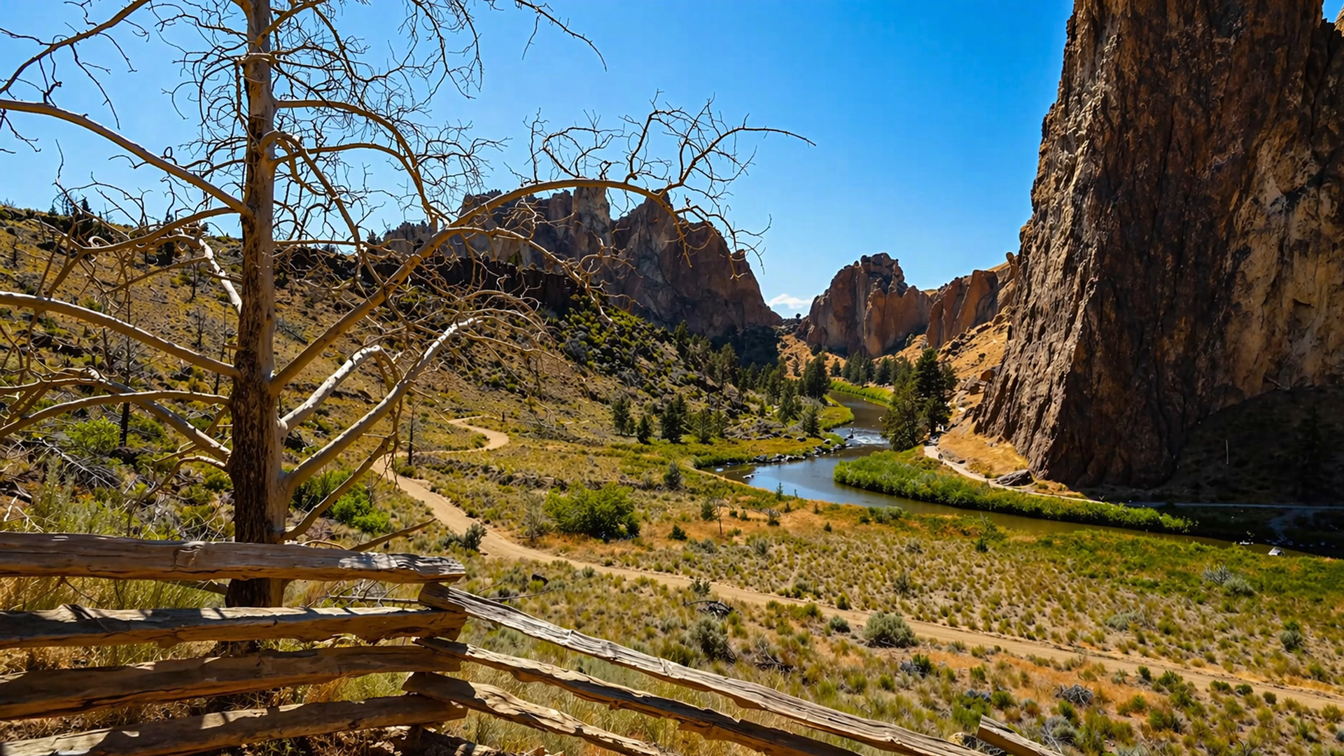 Smith Rock Oregon klippor och naturens ljud (4K)