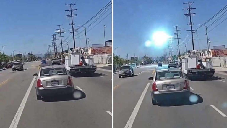 Shocking video shows plane causing explosion after hitting power lines ...