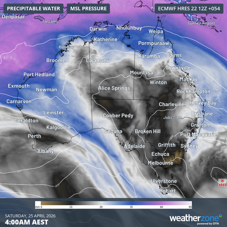 Anzac Day weather for the Australian capital cities