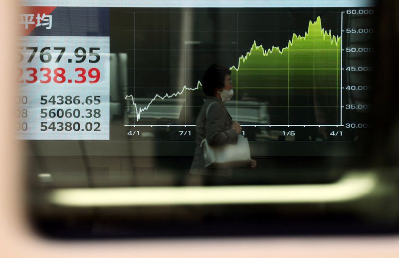 Asian shares pull back from record highs as oil gains on Iran risk