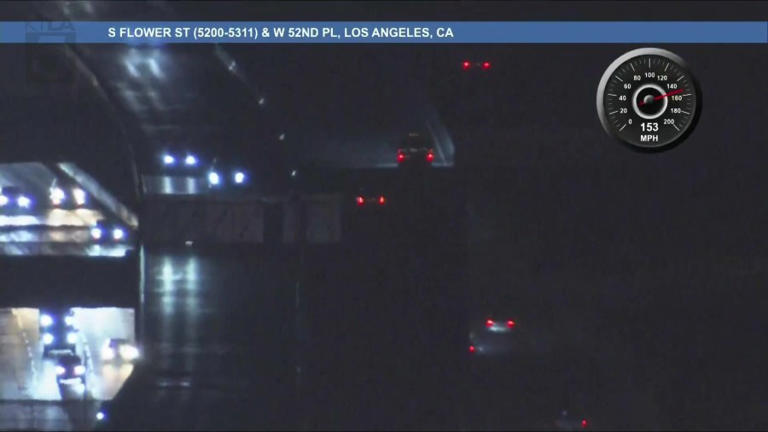 LA police in pursuit of suspected car thief