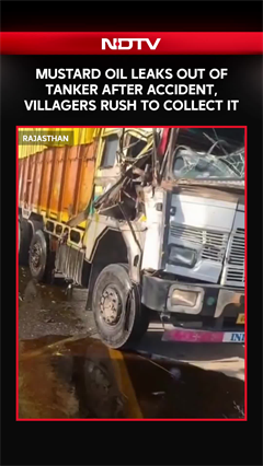 On camera, mustard oil leaks out of tanker after accident in Rajasthan