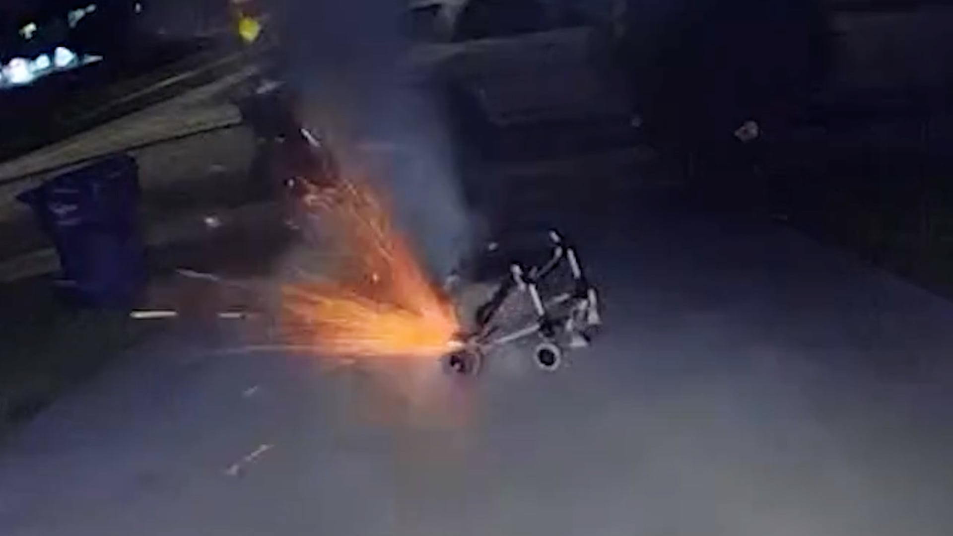 Electric wheelchair brought from thrift store explodes in driveway