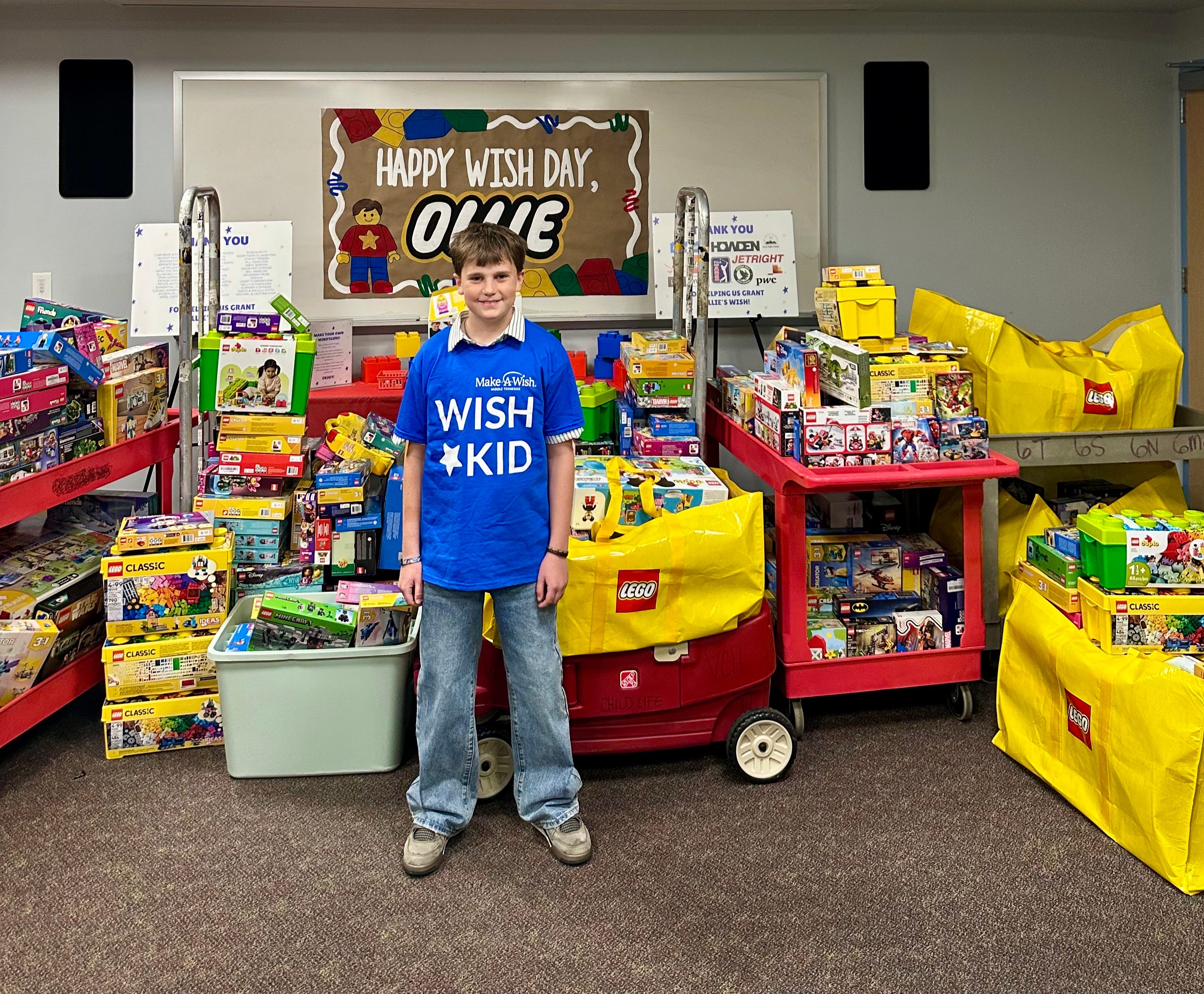Young cancer survivor's selflessness sparks tons of LEGO set donations