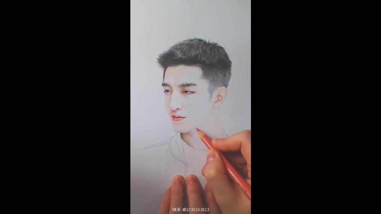 Drawing realistic male portrait with colored pencils and soft skin ...