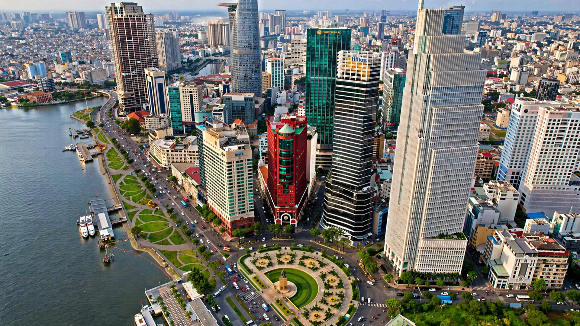 Why are these skyscrapers built along the river like this?