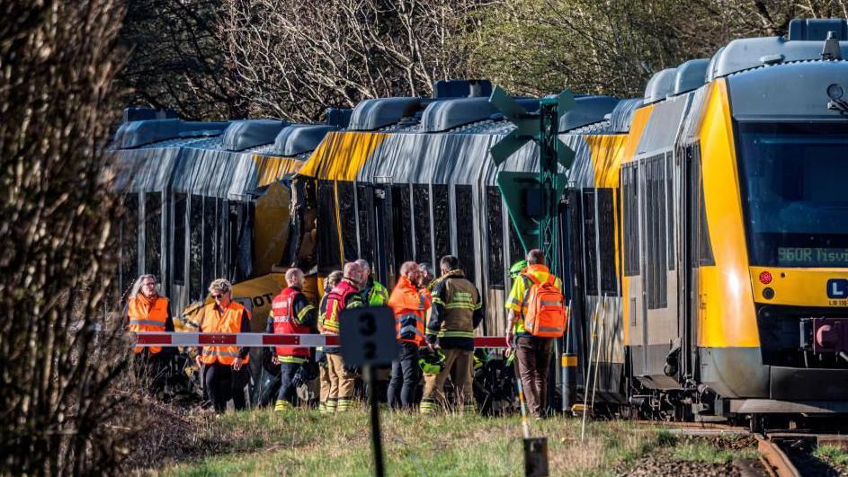 Two trains collide head-on in Denmark, leaving four critically hurt