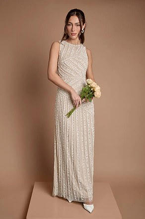 slim fit dress slacks Delamere Mini Dress White Burnout main image 0