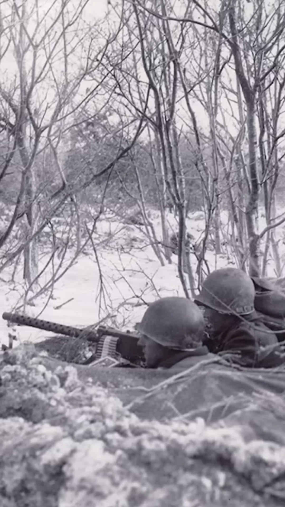 Digging a foxhole in frozen ground