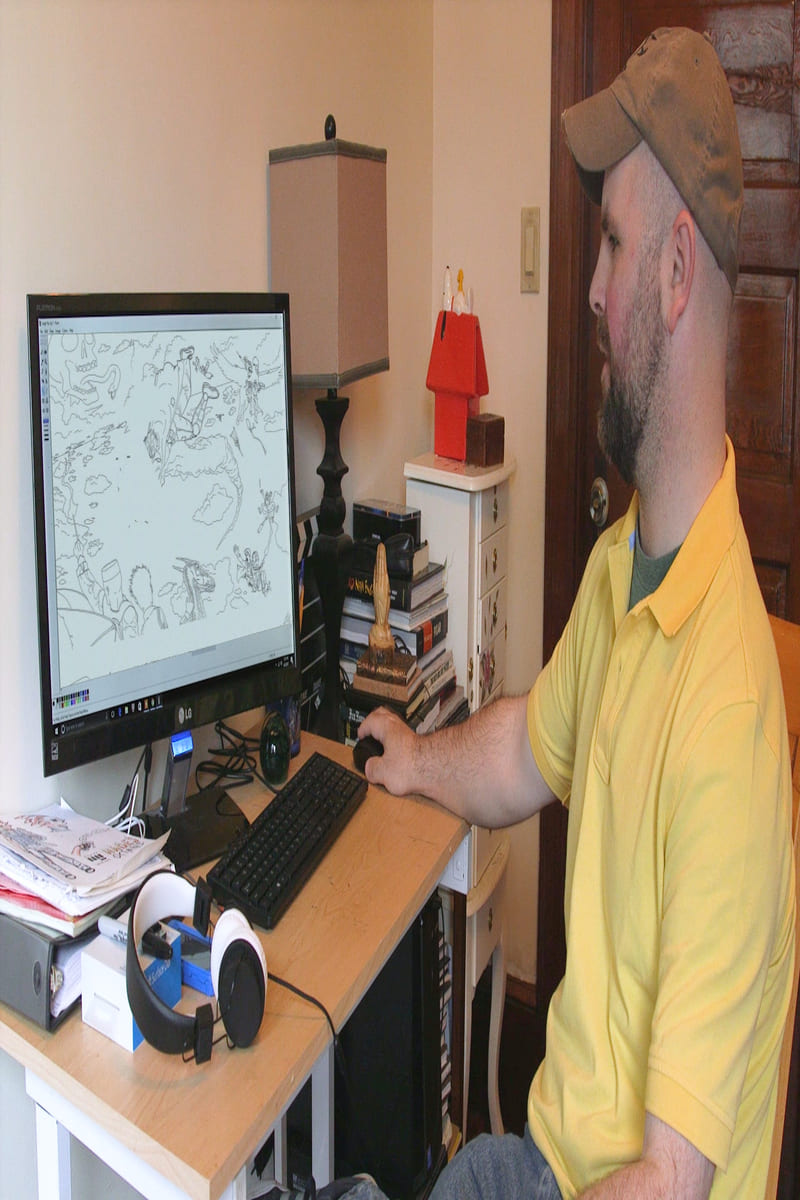 Artist creates detailed art using Microsoft Paint