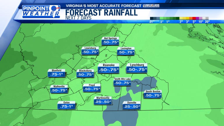 Pinpoint weather: Warm end to the week, showers Saturday