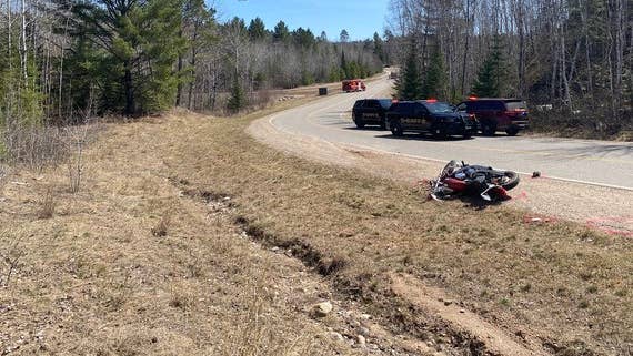 Man, 38, airlifted to hospital after motorcycle crash