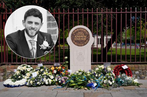 Hundreds pay respects as memorial plaque unveiled for PC Andrew Harper