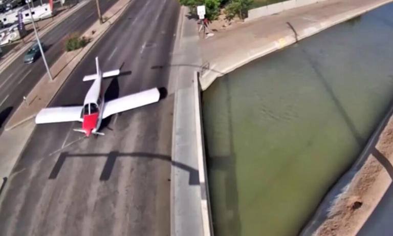Plane makes emergency landing on road, narrowly avoiding traffic