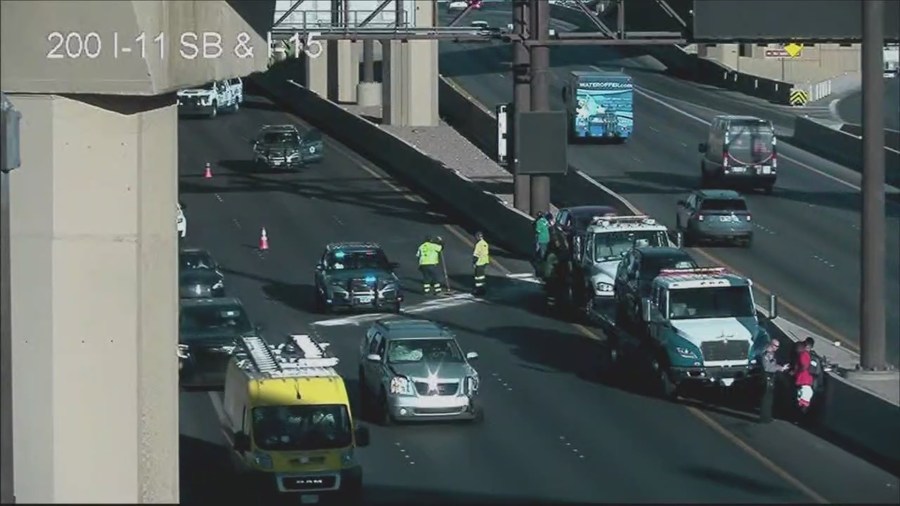 Lanes back open after crash on I-11 near I-15 causes major backups