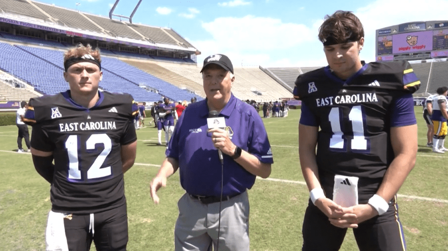 ECU quarterbacks go through 1st spring