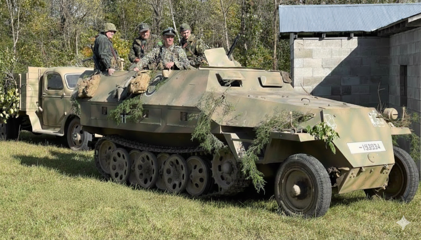 Outnumbered and surrounded during a WWII Operation Cobra reenactment
