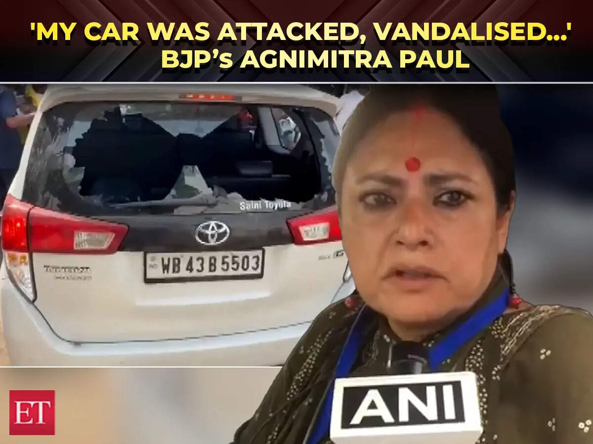 WB elections: Stones thrown at Bengal BJP Agnimitra Paul's car in ...