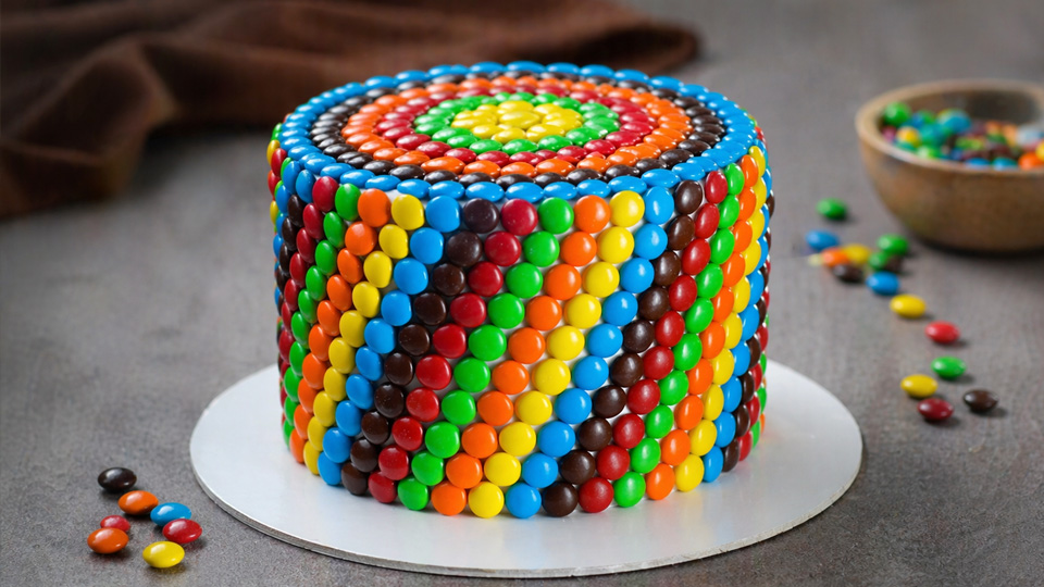 Colorful chocolate cake with easy design steps