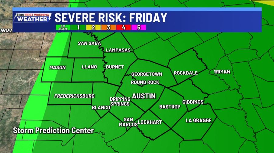 Isolated severe storms possible Friday and Saturday