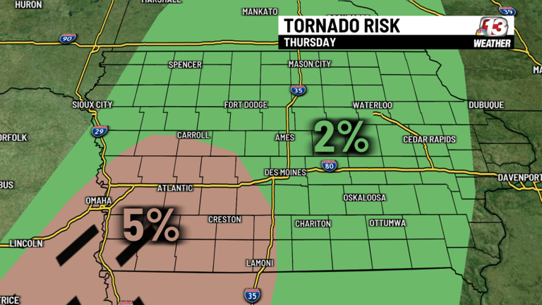 Severe storms rage across Iowa Thursday afternoon into the night