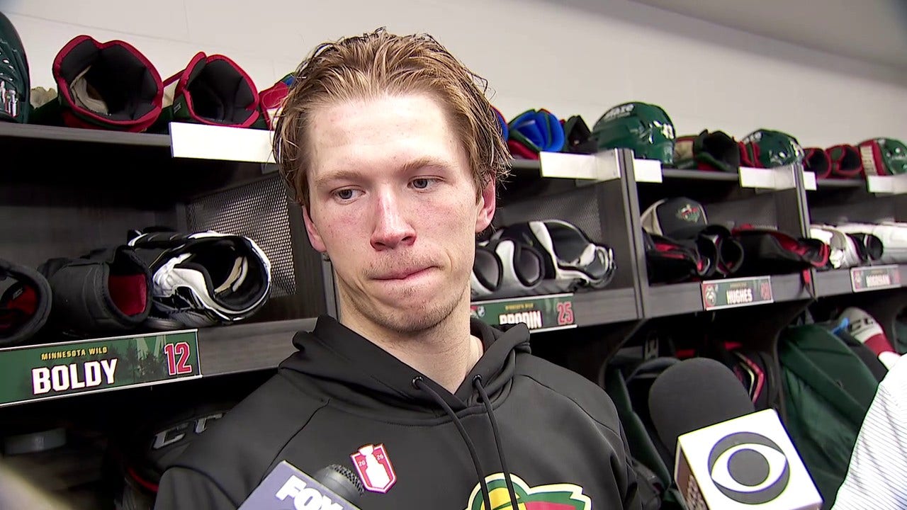 Wild's Matt Boldy not happy about Jamie Benn hit that forced him to ...