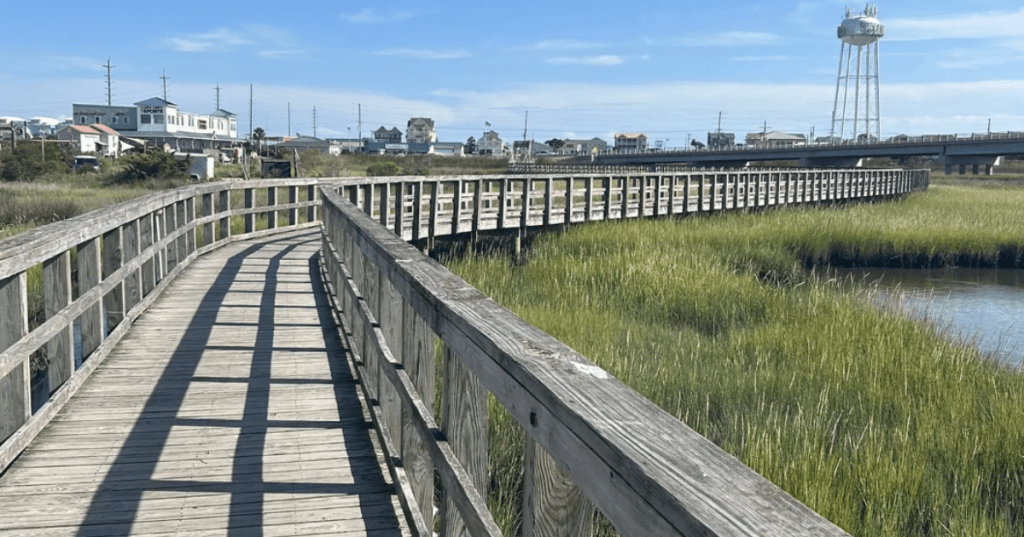 Soundside Park boardwalk loop in Surf City, North Carolina.