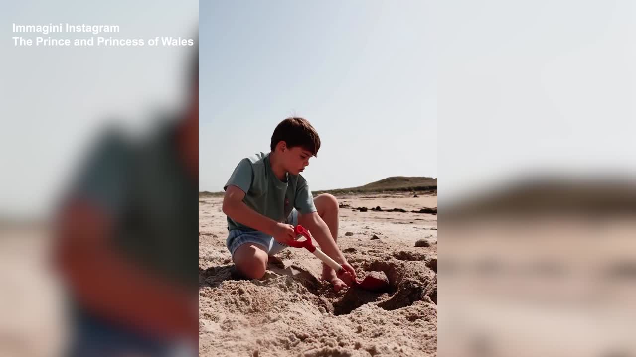 Il principe Louis compie otto anni, in un video gioca felice al mare