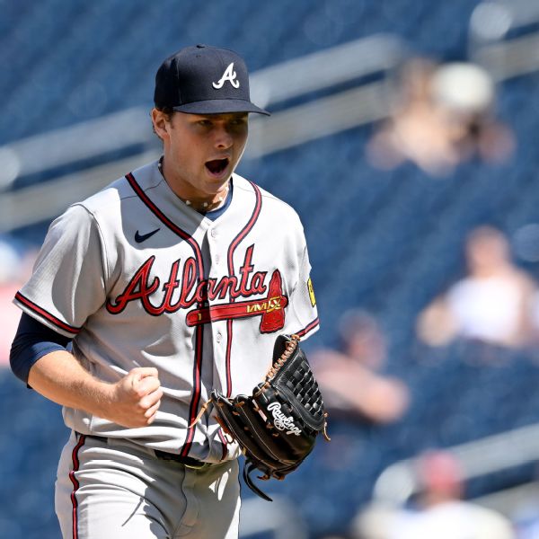 Braves' JR Ritchie rebounds from first-pitch HR, wins debut
