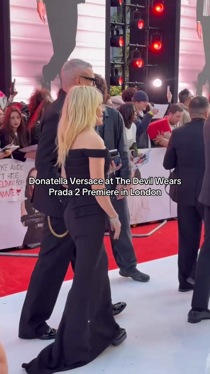 Donatella Versace owns the red carpet in London