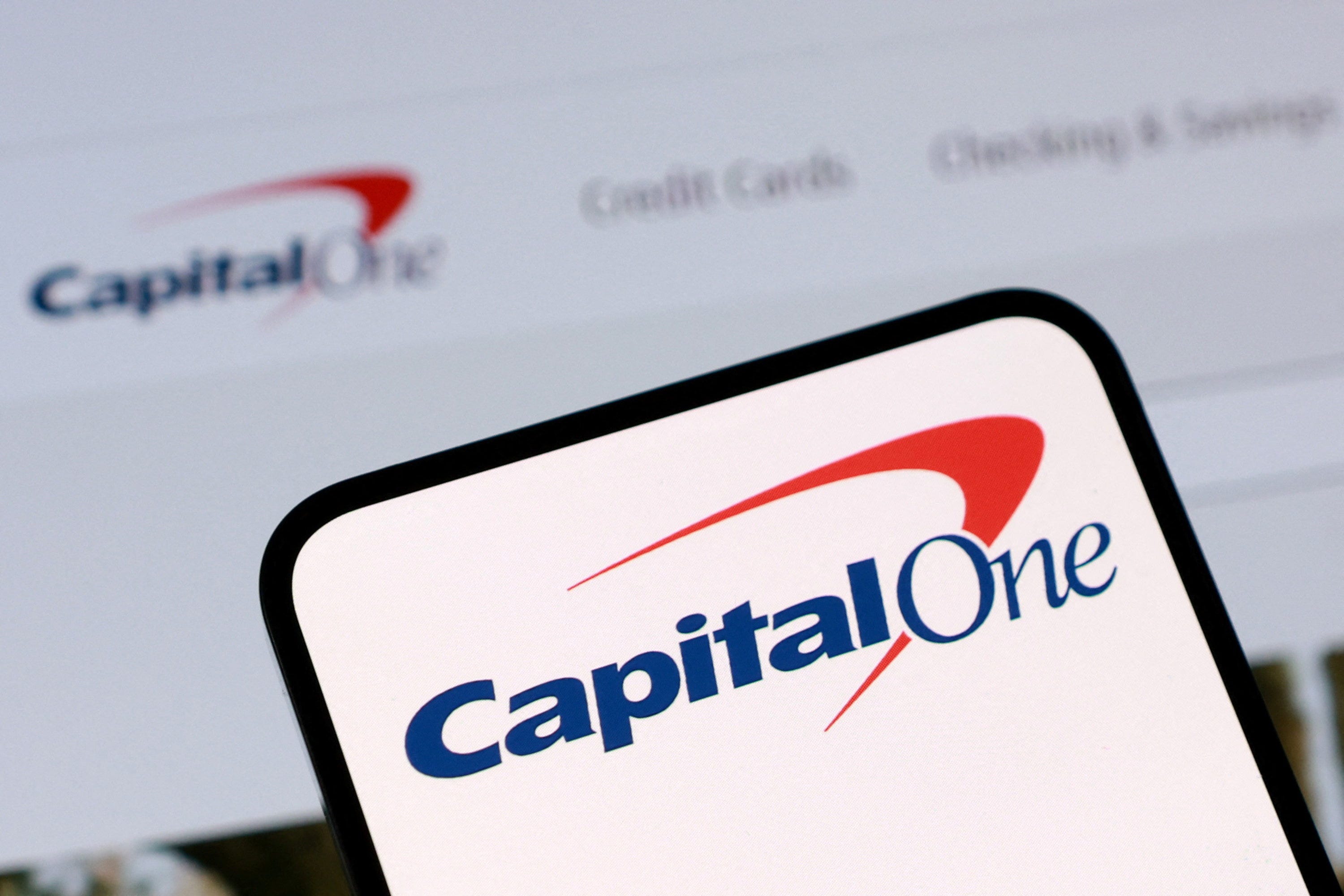 Capital One logo appears in this illustration taken Dec. 1, 2025.