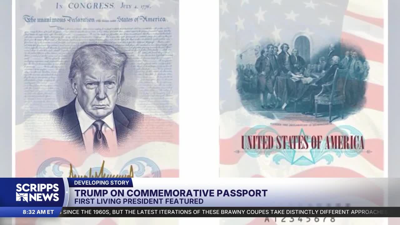 Trump becomes first living president on passport in special anniversary ...