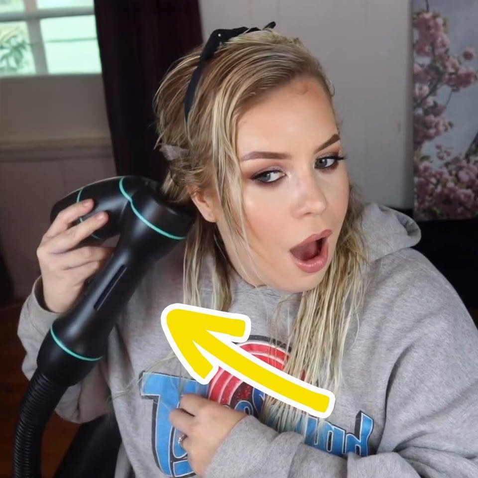 Trying a reverse hair dryer for the first time