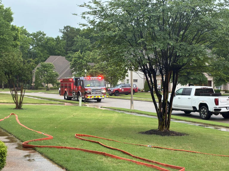 House catches fire after being struck by lightning in Collierville