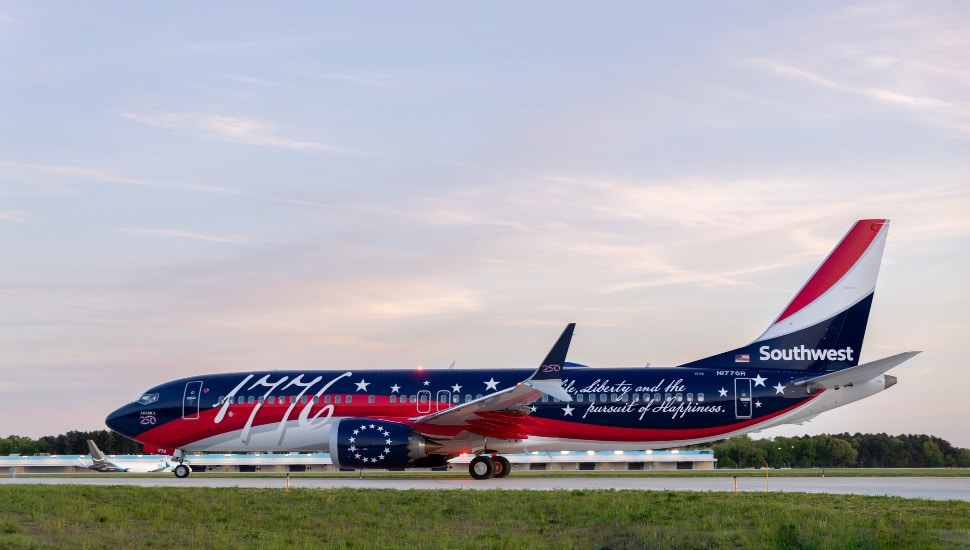 'Independence One' arrives at Philadelphia International Airport