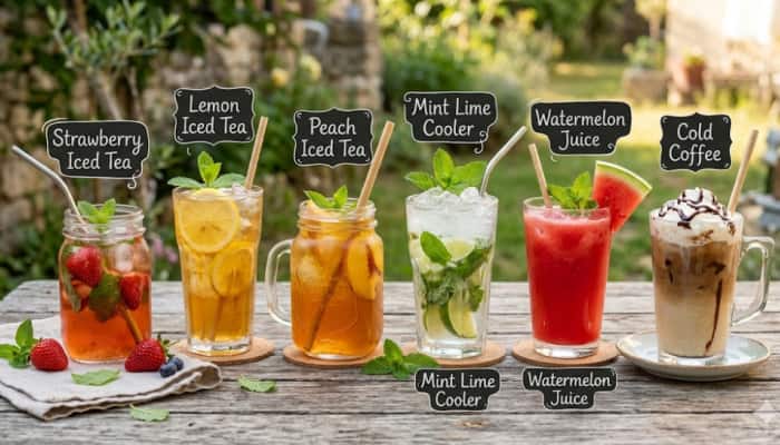 Refreshing cold drinks to beat the heat with fruity iced teas and coolers