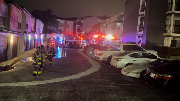 Fire crews extinguish rooftop blaze at apartment complex in northwest ...