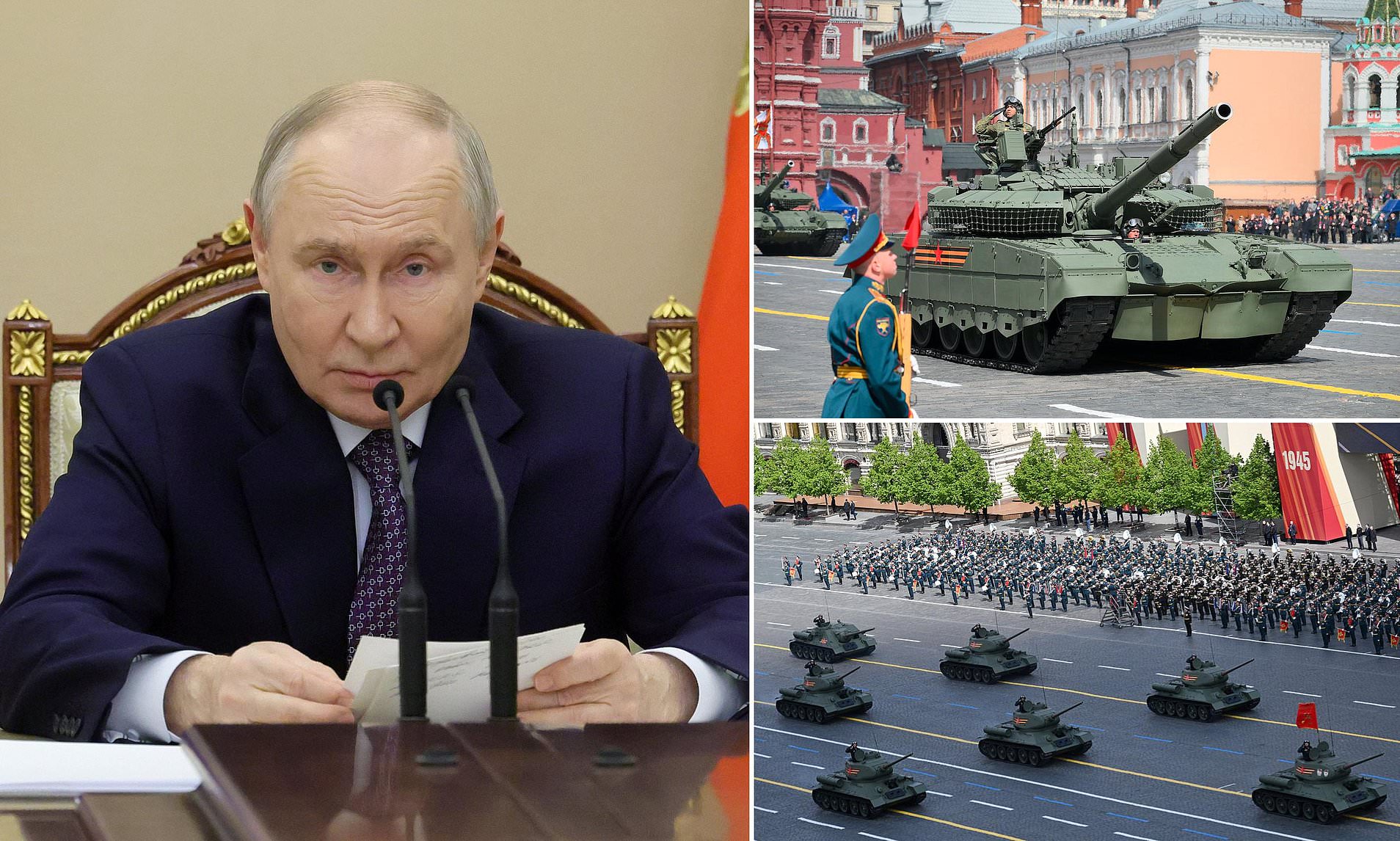 Scared Putin axes tanks and military hardware from annual WW2 parade ...