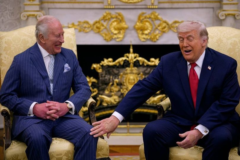 Moment Donald Trump breaks royal protocol during meeting with King Charles