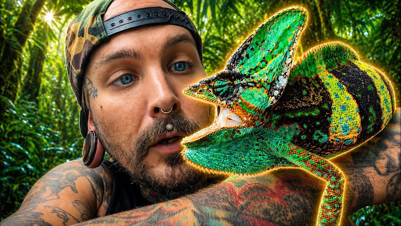 Watch how he caught wild lizards - camera footage