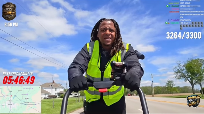 Streamer hit by car in Indiana while walking across country to raise ...