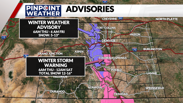 Denver weather: More widespread rain and snow showers Thursday
