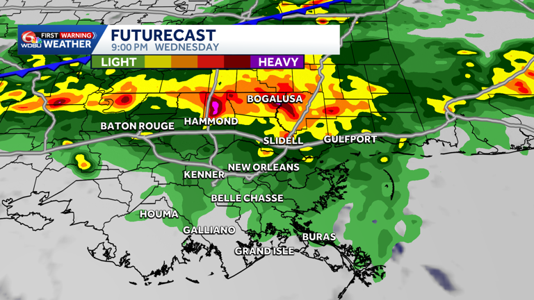 A severe thunderstorm watch issued for parts of southeast Louisiana