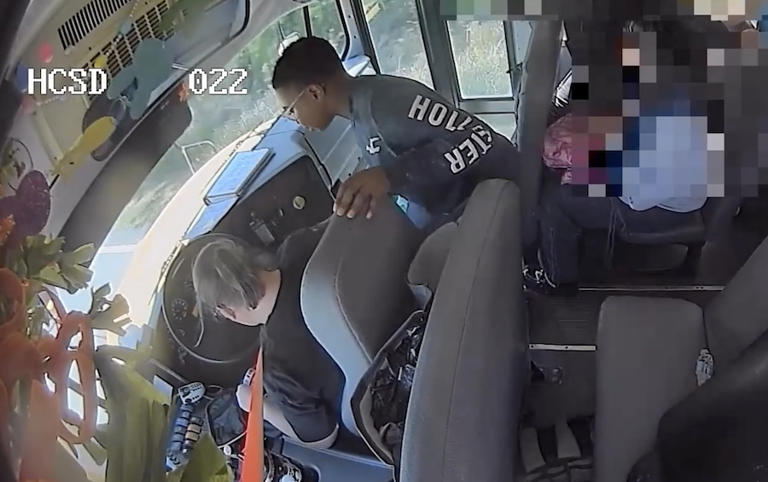 Watch: Students take control of school bus after driver passes out