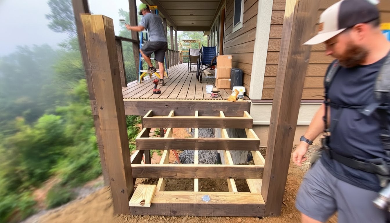 Walk up to the porch in Nantahala