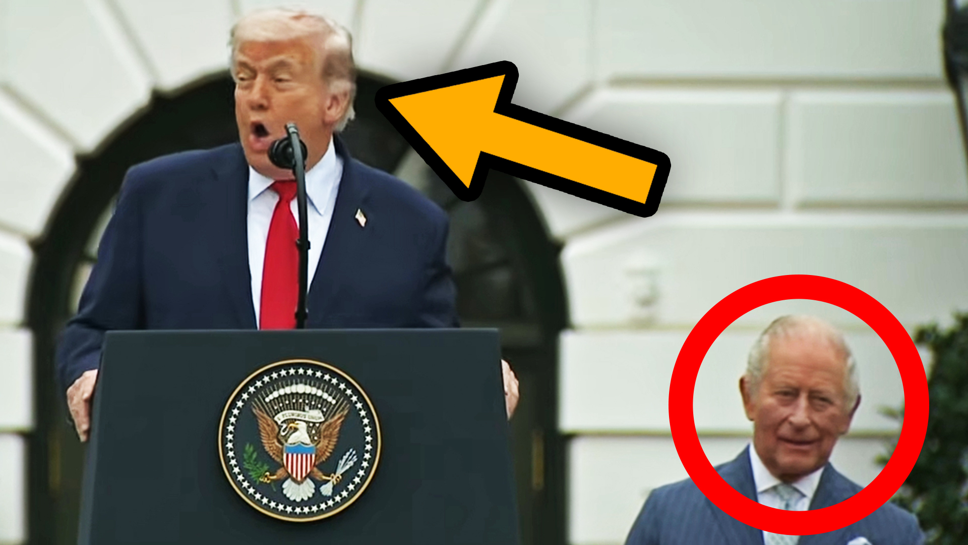 Trump falters during speech with king