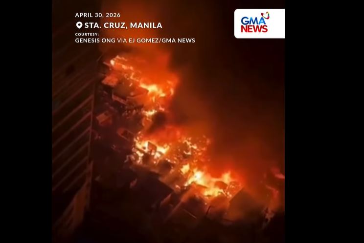Fire razes houses in Sta. Cruz, Manila
