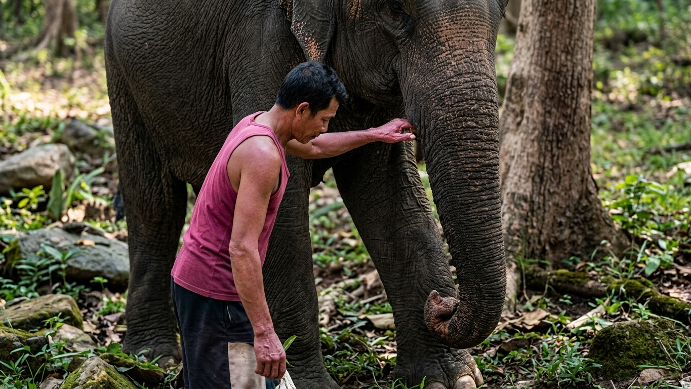 Watch what happens when he tries to grab an elephant’s trunk