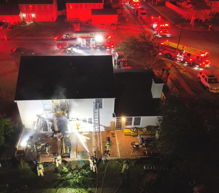 Firefighters battle house fire on Ridgeview Road in Virginia Beach