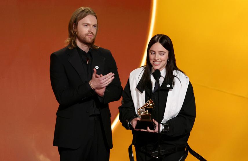 Billie Eilish performing on stage